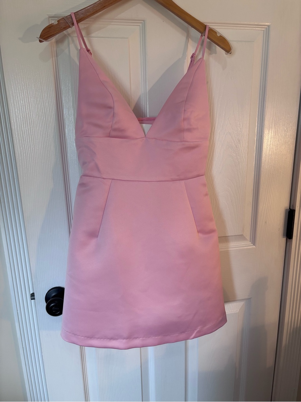 Kimchi Blue Light Pink V-Neck Spaghetti Strap Mini Dress